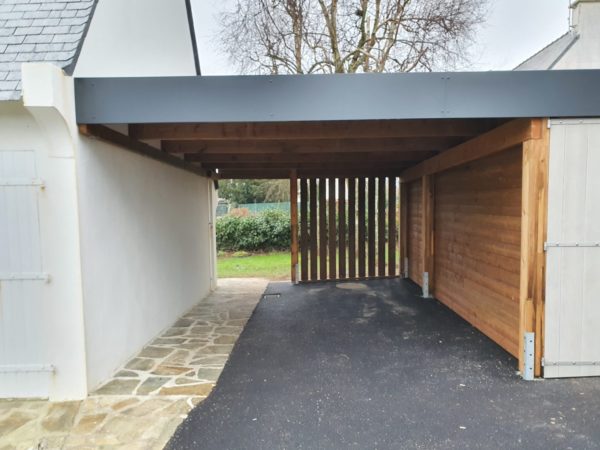 Carport 6 - Carport et abri en bois avec finition tôle acier laqué