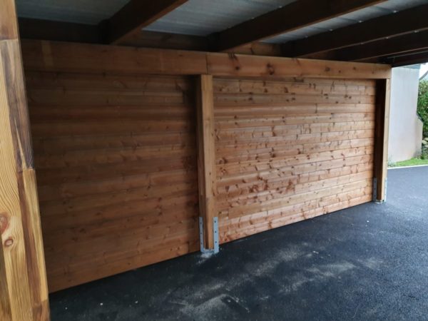 Carport 7 - Carport et abri en bois avec finition tôle acier laqué