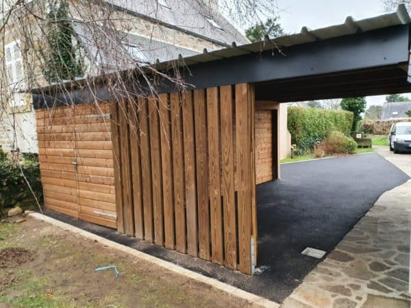 Carport 8 - Carport et abri en bois avec finition tôle acier laqué