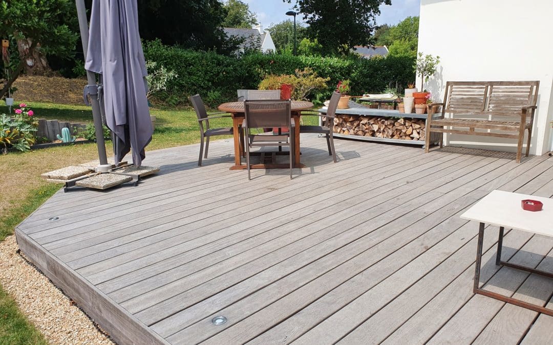 Réalisation d’une terrasse en Padouk avec fixation…