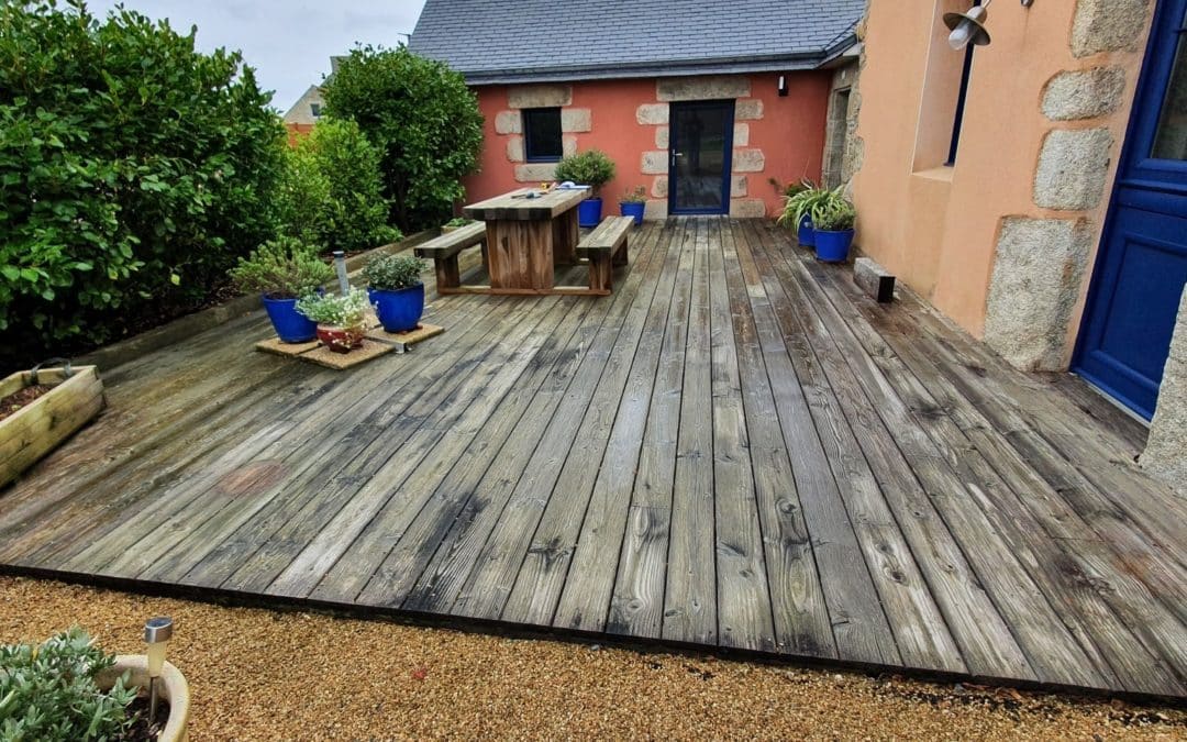 Avant / Après  Remplacement de l’ancienne terrasse…